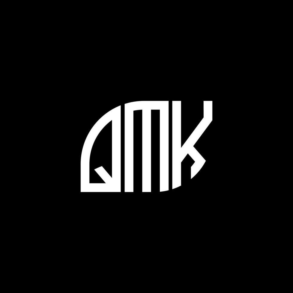 qmk-Buchstaben-Logo-Design auf schwarzem Hintergrund.qmk-Kreativinitialen-Buchstaben-Logo-Konzept.qmk-Vektor-Buchstaben-Design. vektor