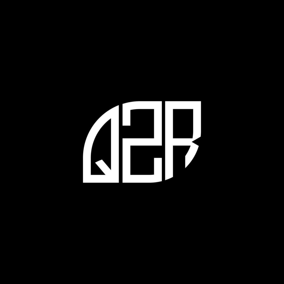 qzr-Buchstaben-Logo-Design auf schwarzem Hintergrund. qzr kreative Initialen schreiben Logo-Konzept. qzr Briefgestaltung. vektor