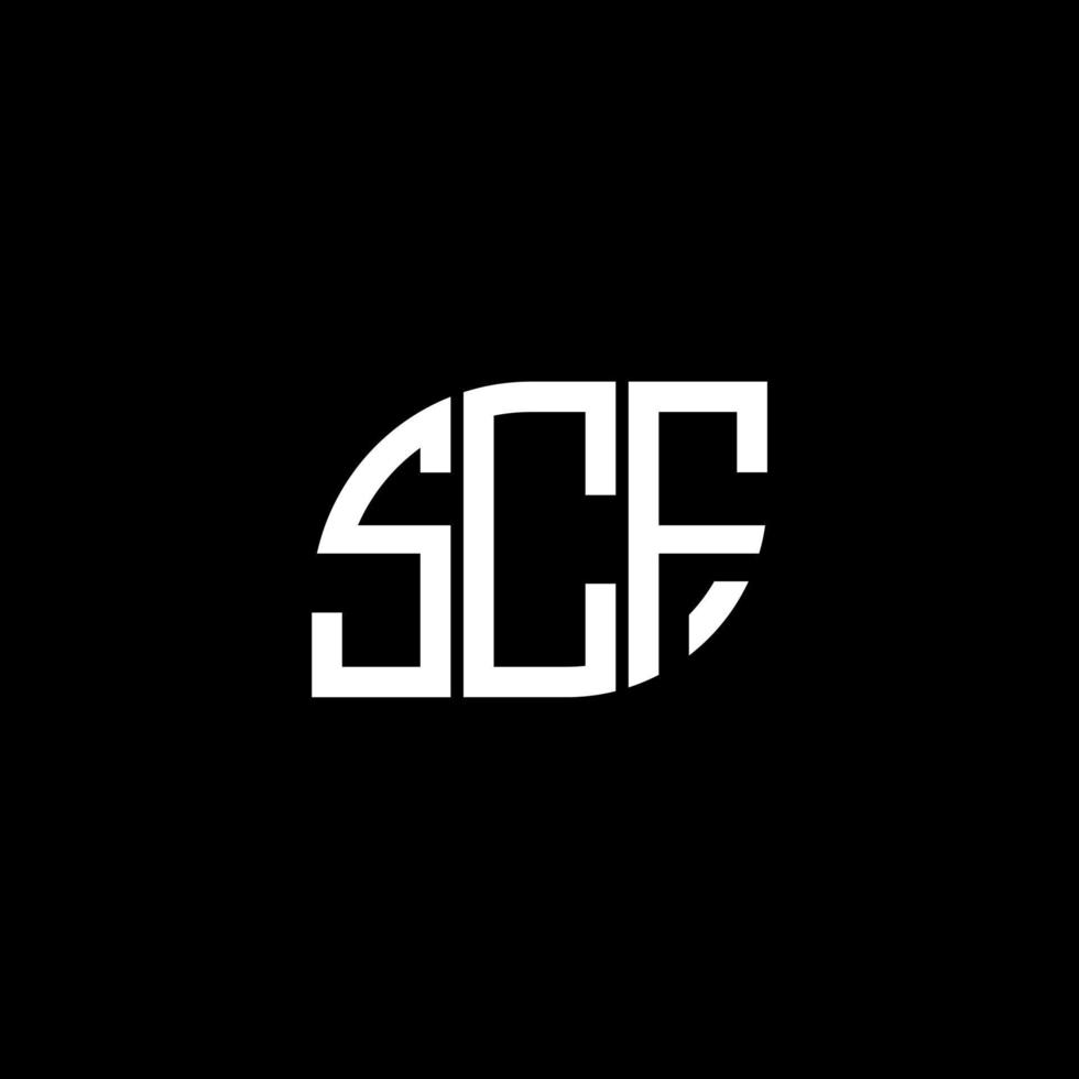 scf brev logotyp design på svart bakgrund. scf kreativa initialer brev logotyp koncept. scf bokstavsdesign. vektor