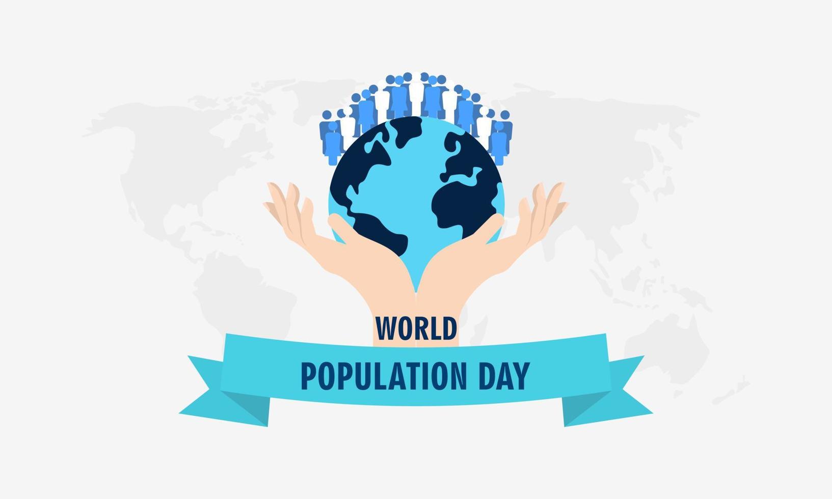 världens befolkningsdag illustration, affisch eller banderoll vektor