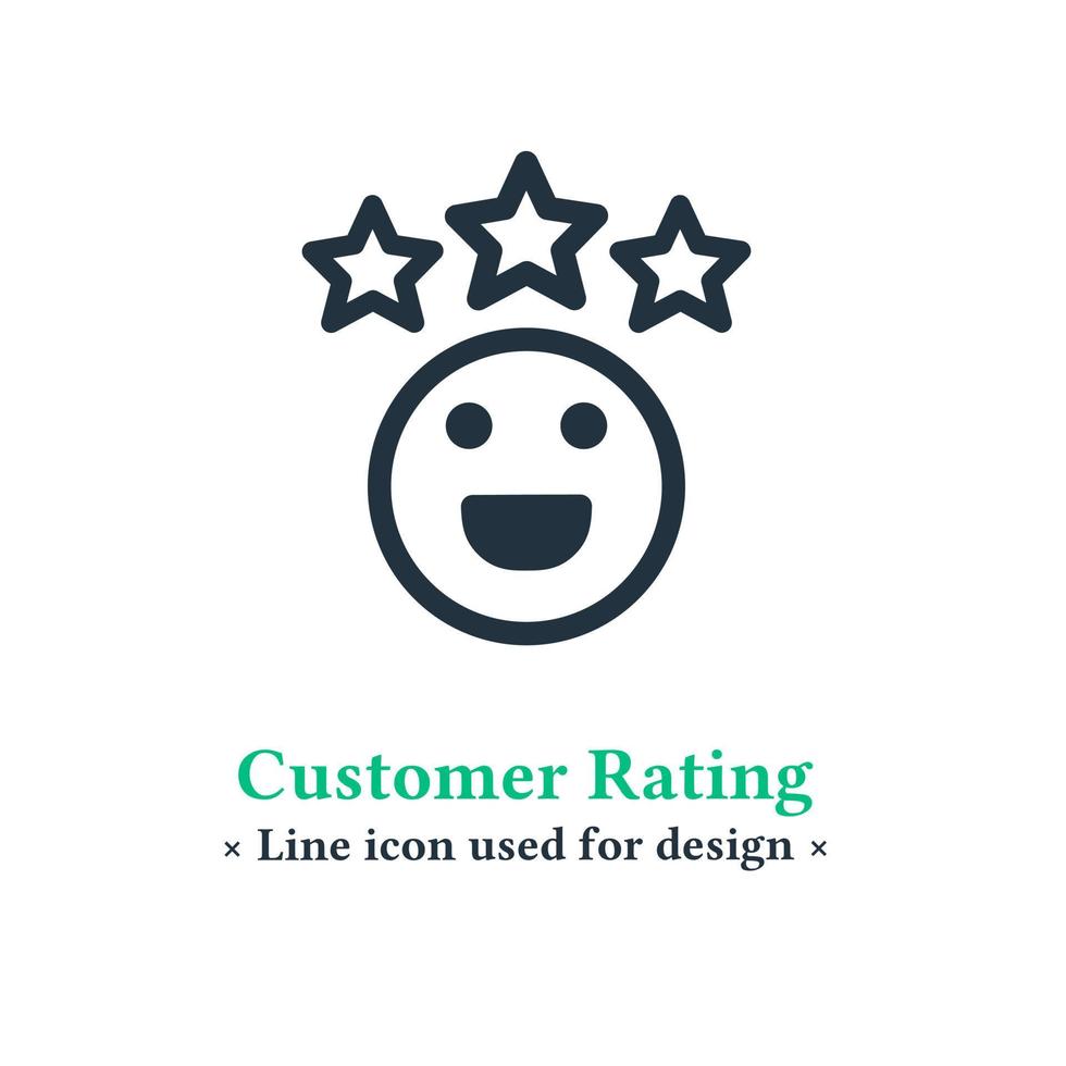 Kundenbewertungssymbol isoliert auf weißem Hintergrund. Kundenbewertungssymbol mit drei Sternen für Web- und mobile Apps. vektor