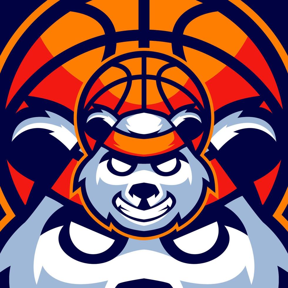 Panda-Basketball-Sport-Logo-Vorlagen vektor