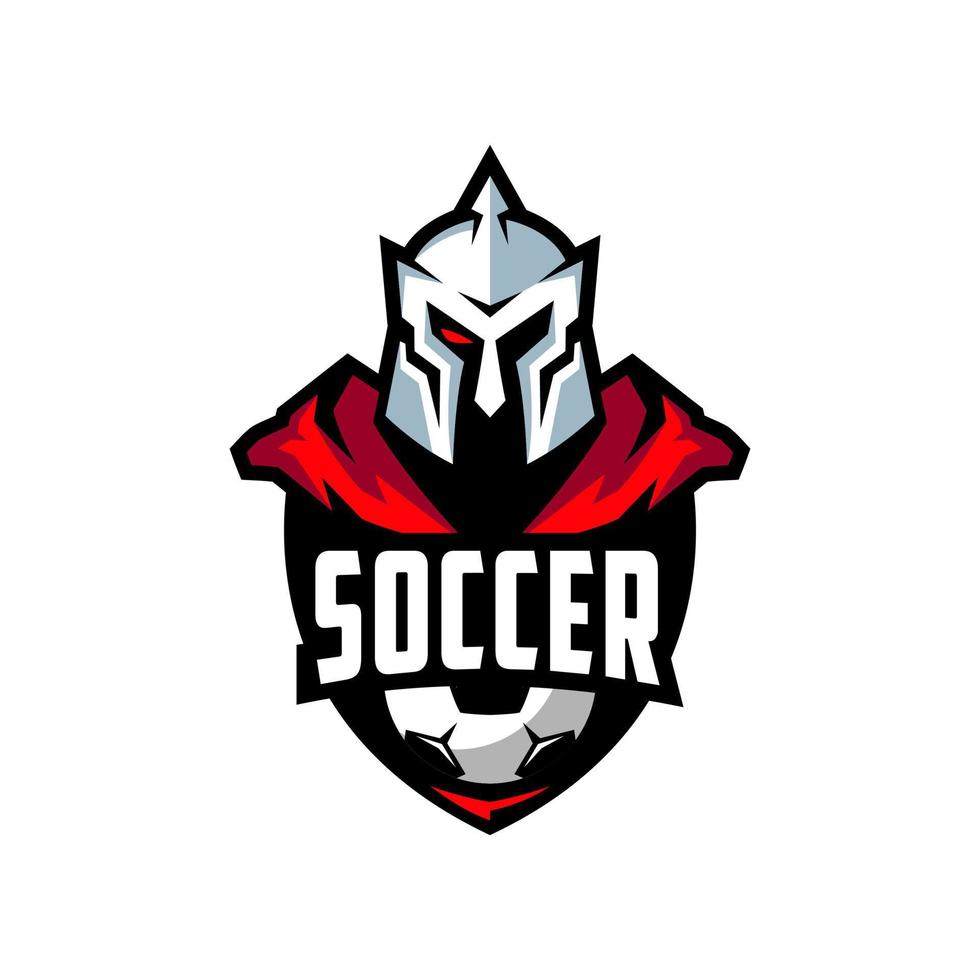 Fußball-Krieger-Team-Logo-Design-Premium vektor