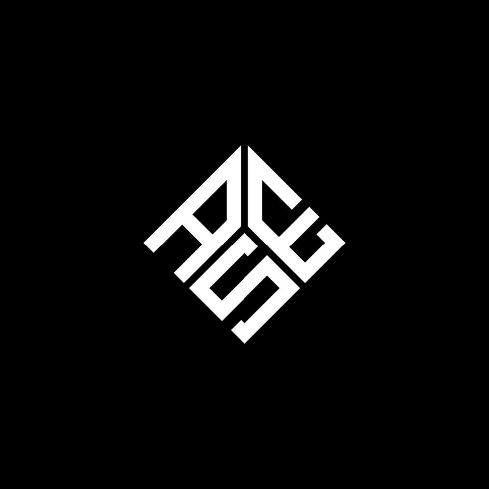 Ase-Buchstaben-Logo-Design auf schwarzem Hintergrund. Als kreatives Initialen-Buchstaben-Logo-Konzept. als Briefgestaltung. vektor
