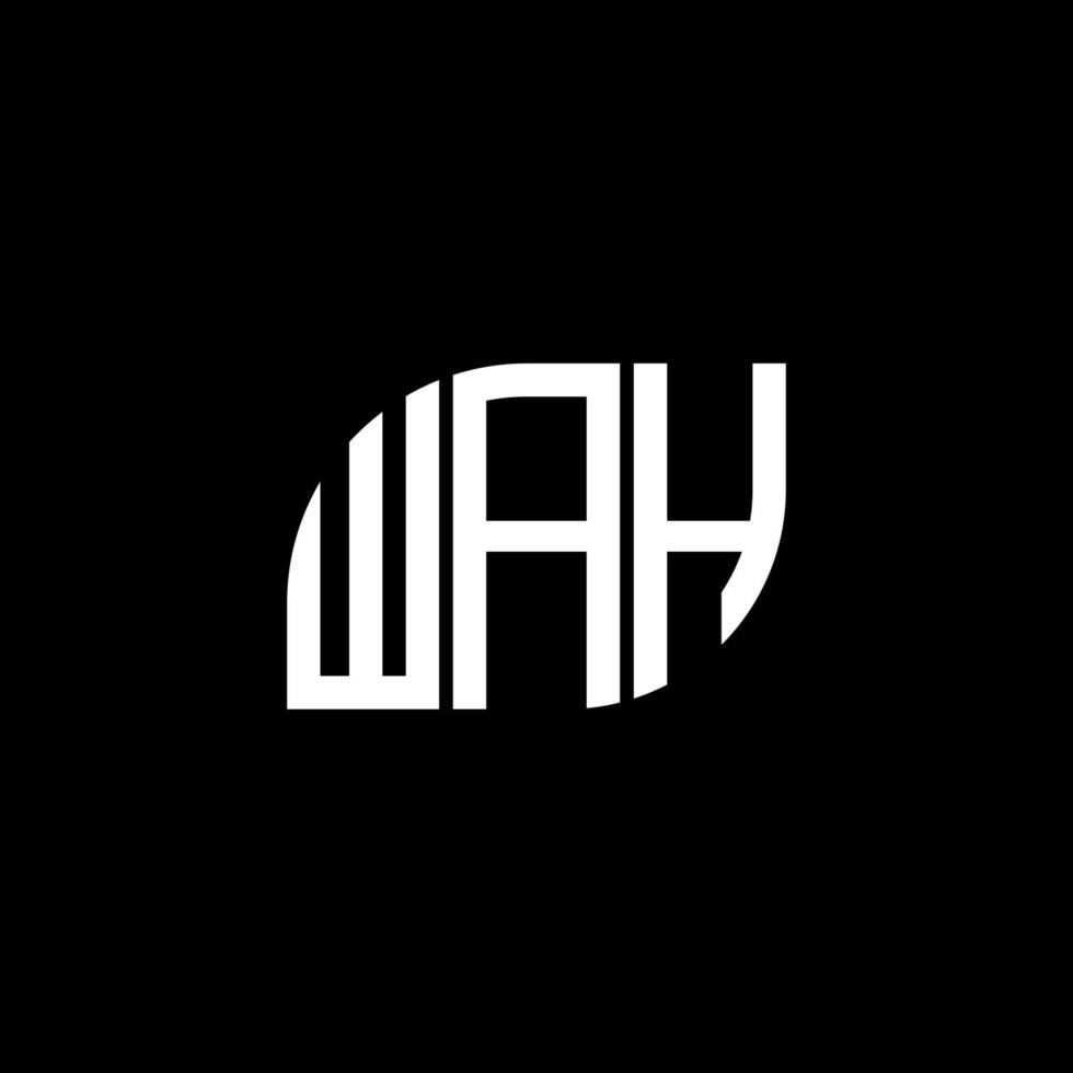 Wah-Brief-Logo-Design auf schwarzem Hintergrund. Wah kreative Initialen schreiben Logo-Konzept. Wah-Buchstaben-Design. vektor