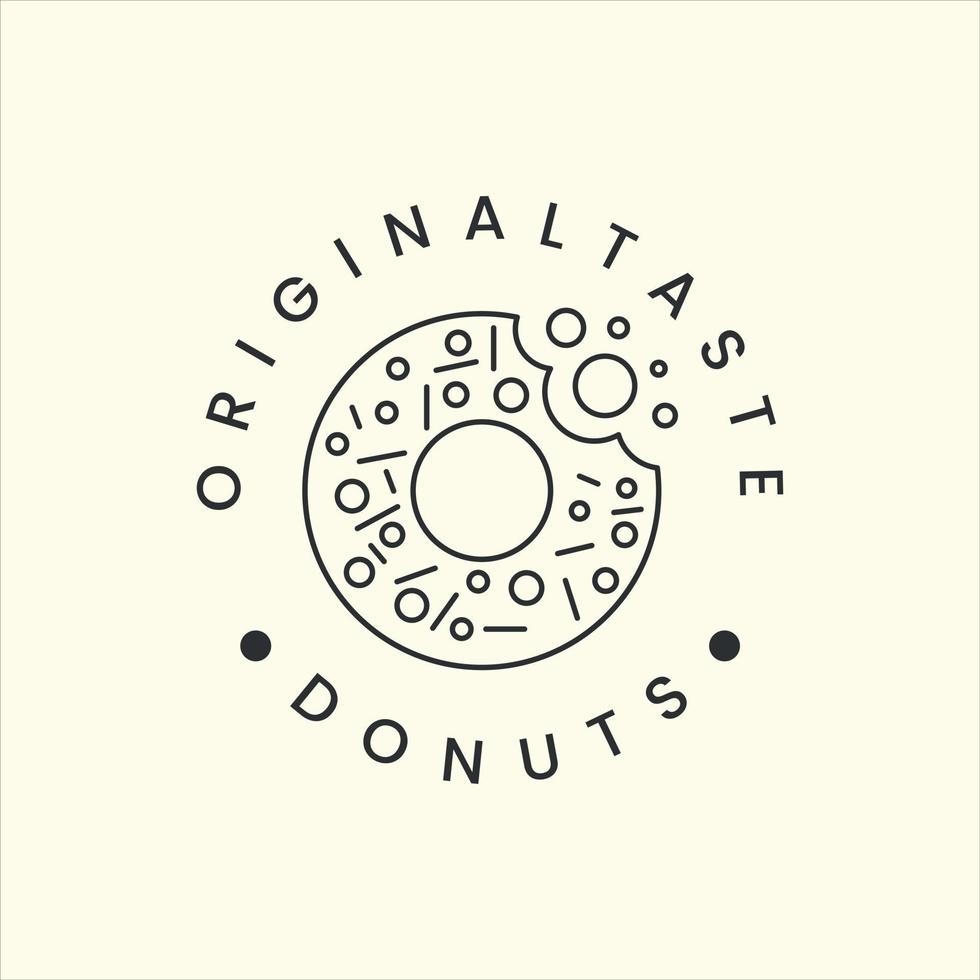 donuts oder kuchen mit linie art style logo icon template design vector illustration