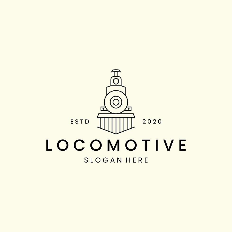 Lokomotive mit Logo-Icon-Template-Design im linearen Stil. zug, transport, eisenbahn, vektorillustration vektor