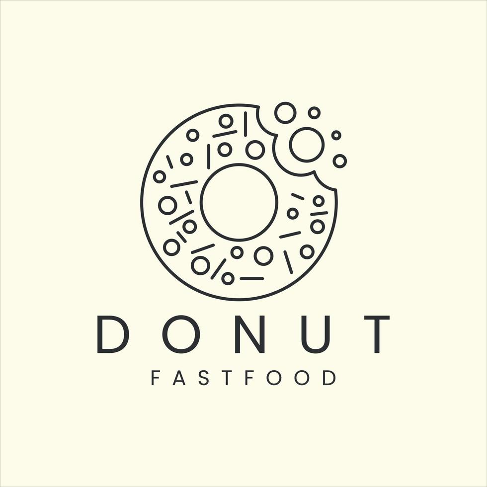 Donuts mit Linie Kunst Stil Logo Symbol Vorlage Design Vektor Illustration