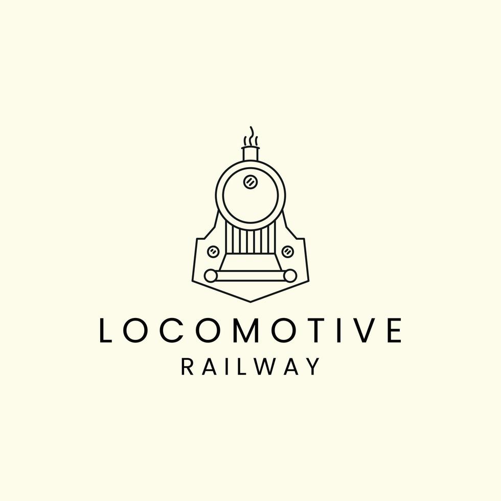 tågresor med linjekonst stil logotyp ikon malldesign. lokomotiv, transport, järnväg, vektorillustration vektor
