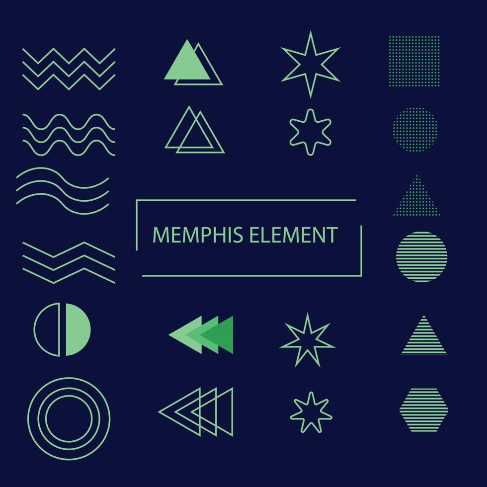 memphis design element set vektor geometri