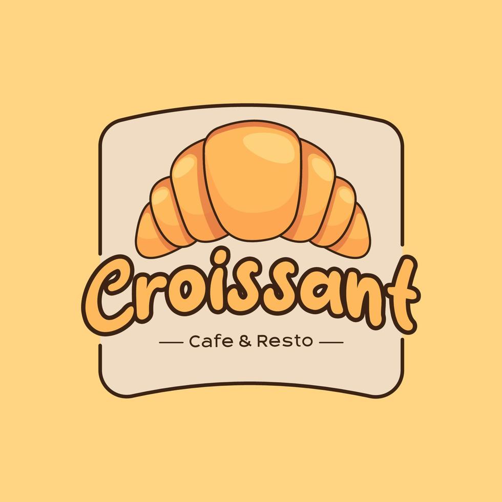 Croissant-Brot-Logo-Abzeichen-Konzept vektor
