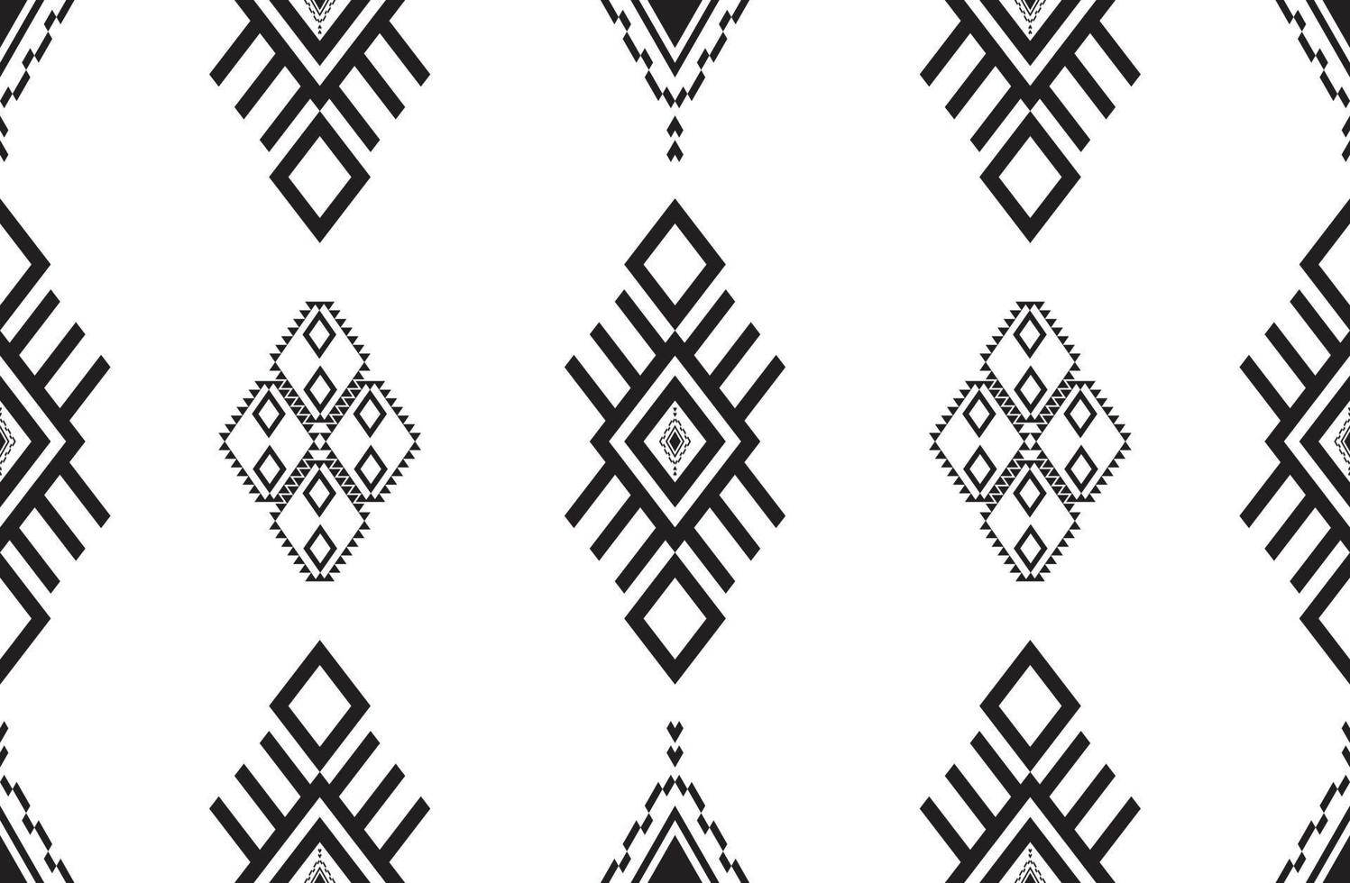 geometrisk design sömlösa mönster tyg etniska orientaliska traditionell abstrakt svart och vitt. för gardin, bakgrund, matta, tapeter, tyg, batik, tyg, vektorillustration. vektor