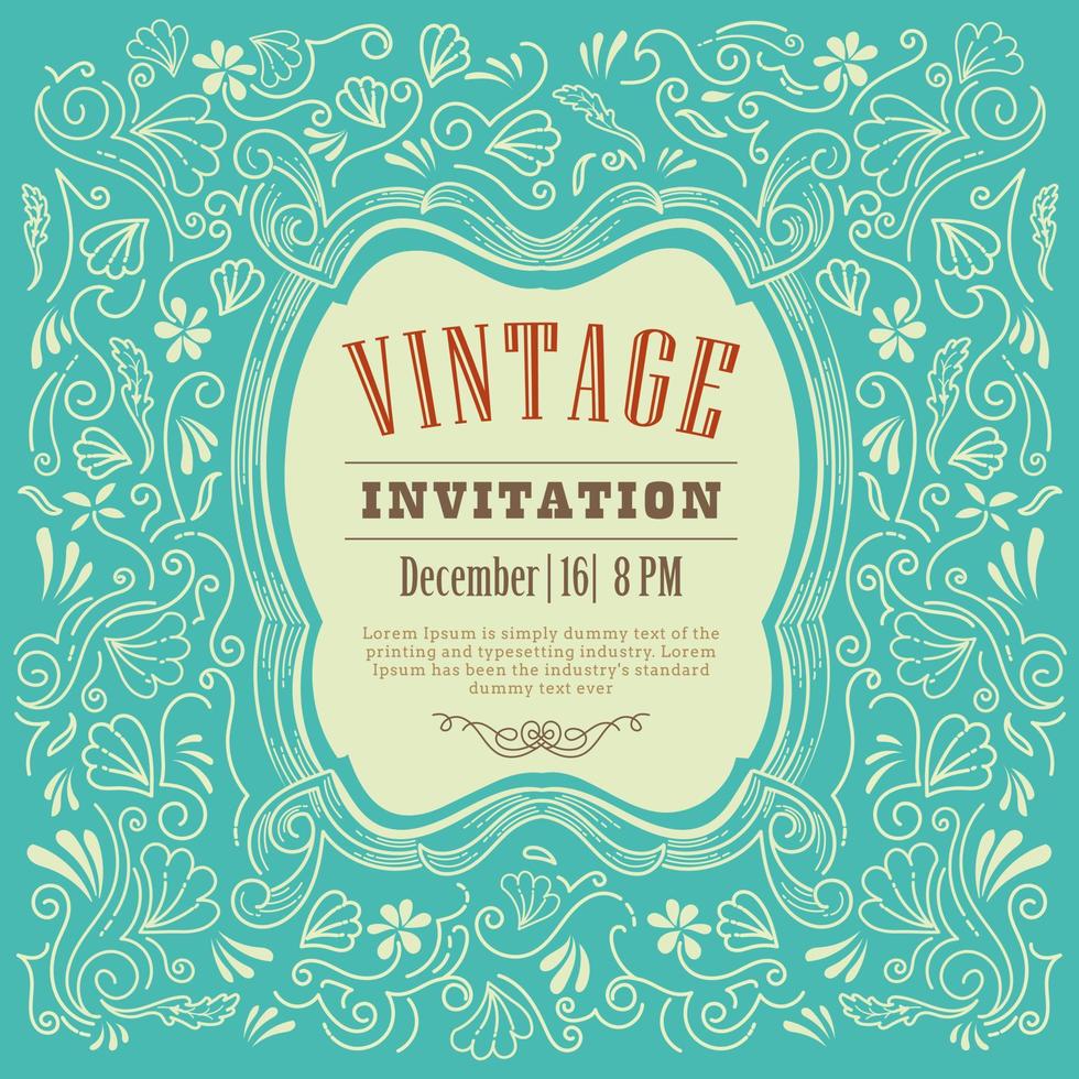 Einladungskarte Design Vintage Vorlage Vektor