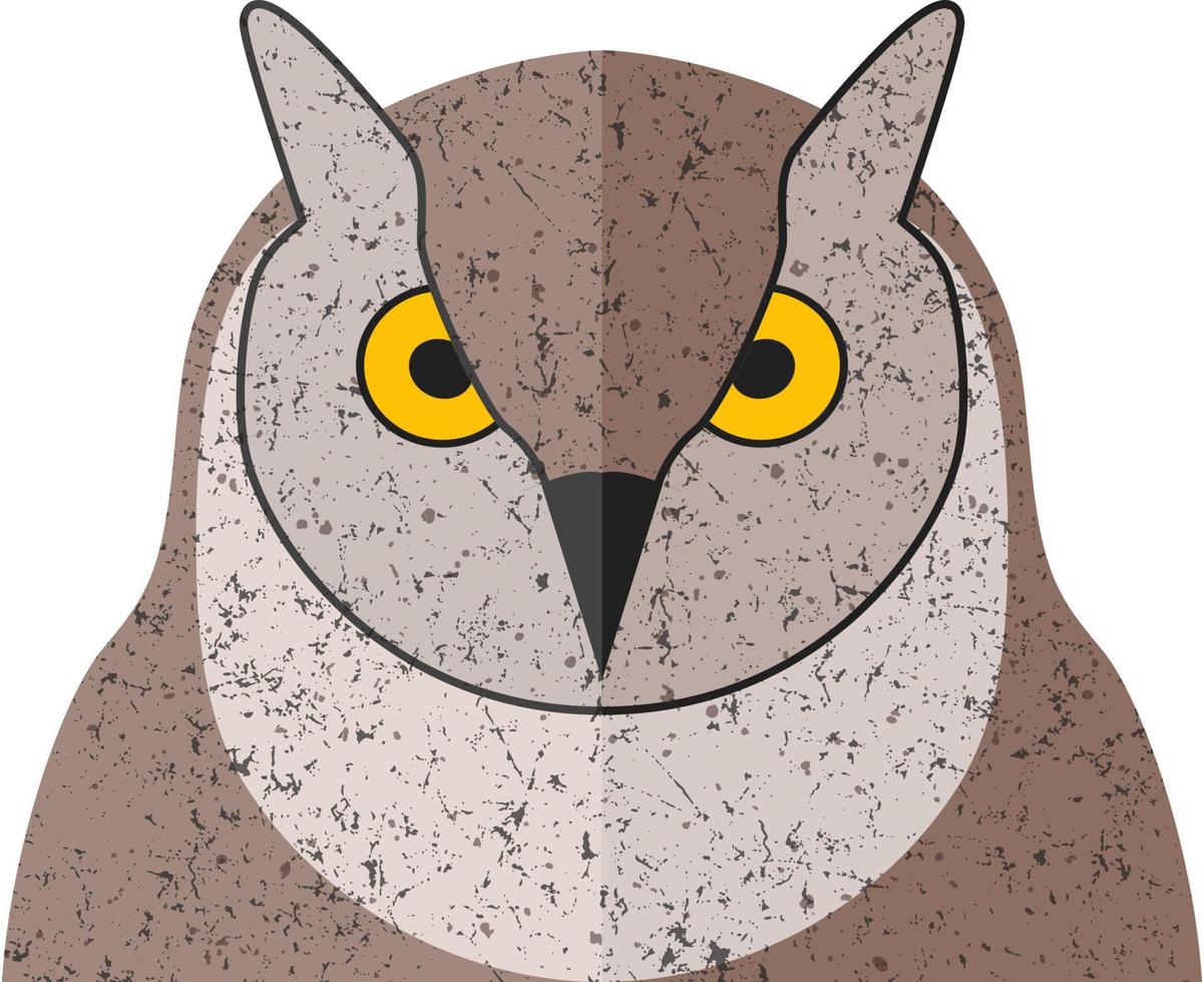 Eulengesicht Vektor Avatar. Tierillustration. Vögel flaches Symbol.