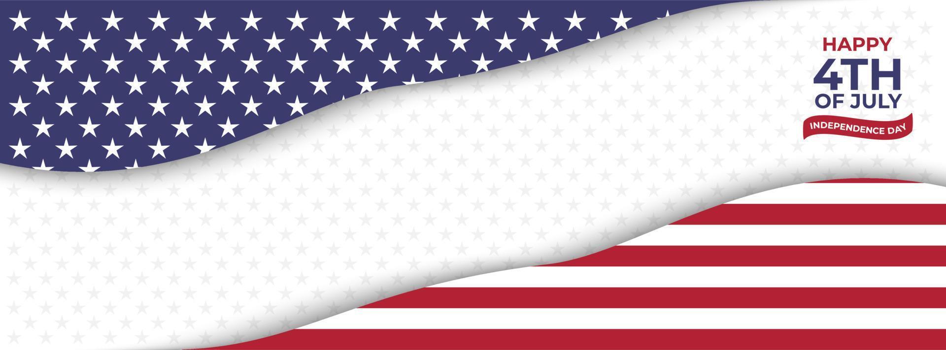 landskap bakgrund mall för USA självständighetsdagen banner vektor