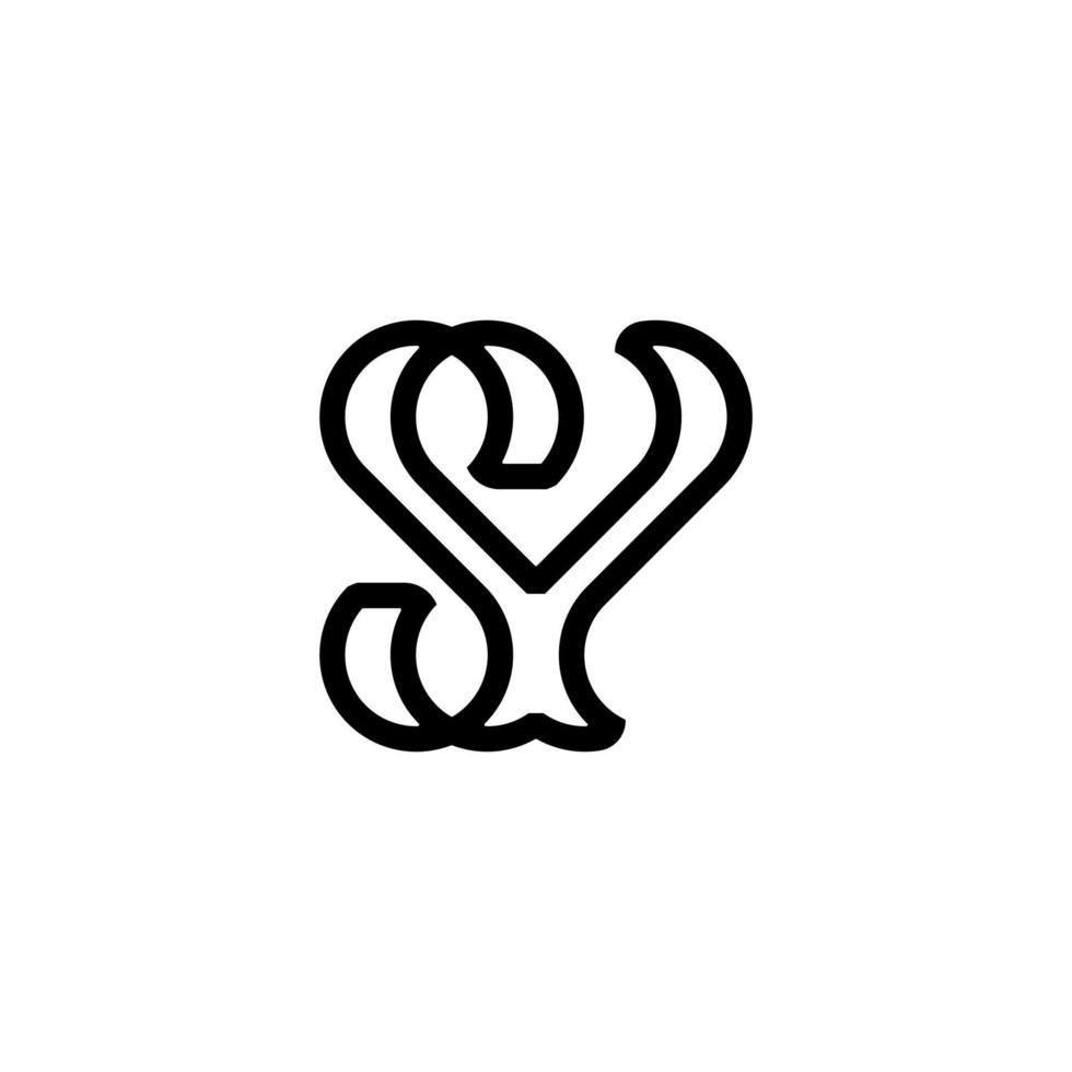 fetter buchstabe s oder y elegantes boutique-vintage-logo-design vektor
