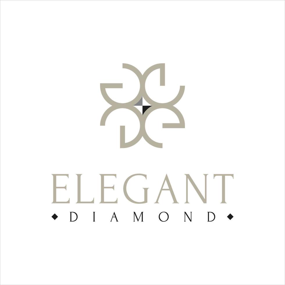 buchstabe e und diamant-logo-design vektor