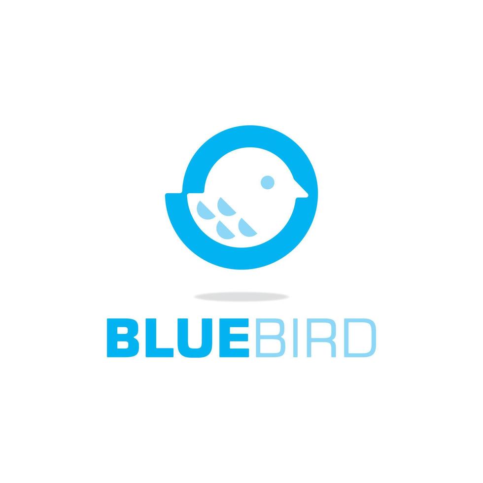 blå fågel med vinglogotyp designinspiration vektor