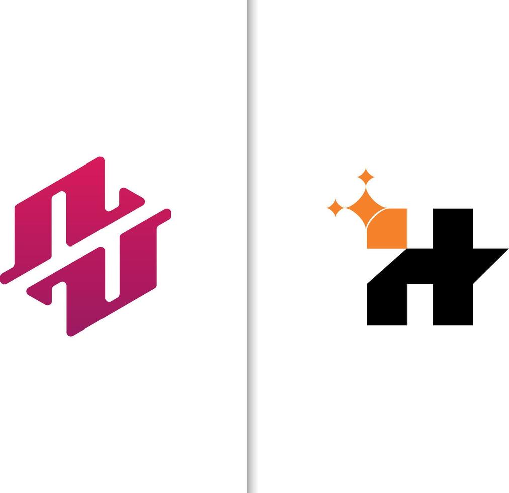 einzigartiges modernes kreatives h anfangsbuchstabe-logo-kollektionsdesign vektor
