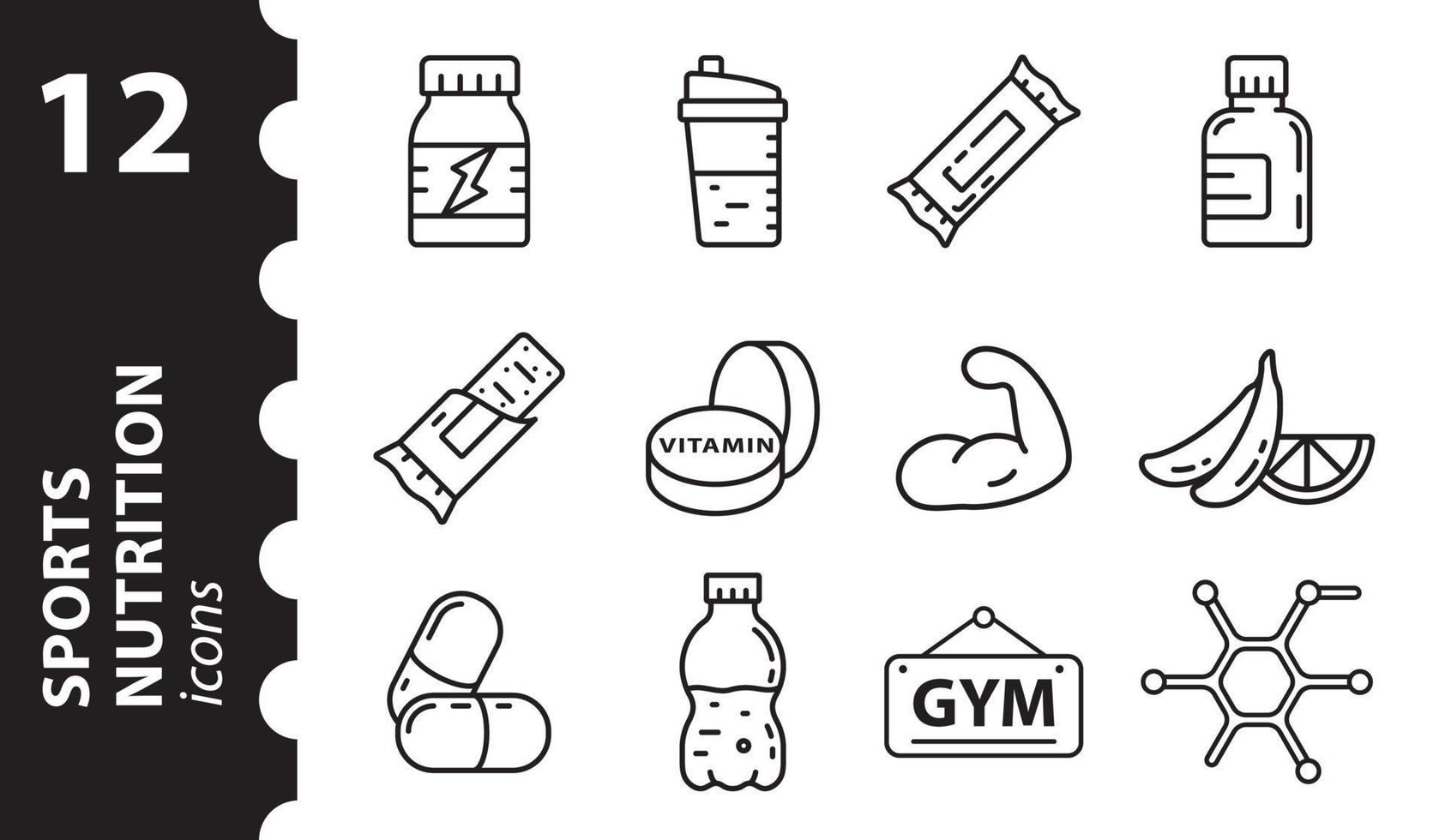 Symbol für gesundes Essen. lineare symbole für fitness und ernährung. einfache Vektorillustration. vektor