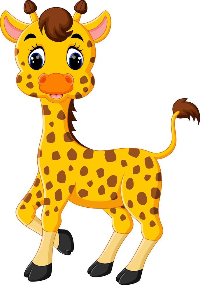 illustration der niedlichen giraffenkarikatur vektor