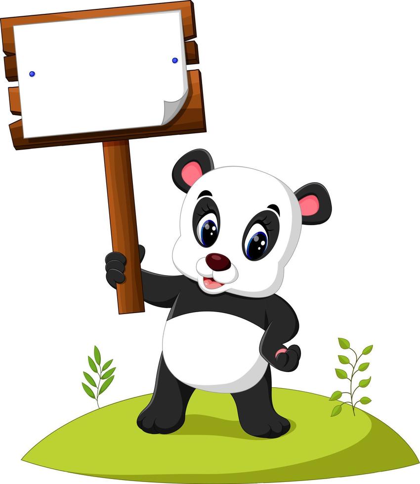 Cartoon-Panda präsentiert vektor