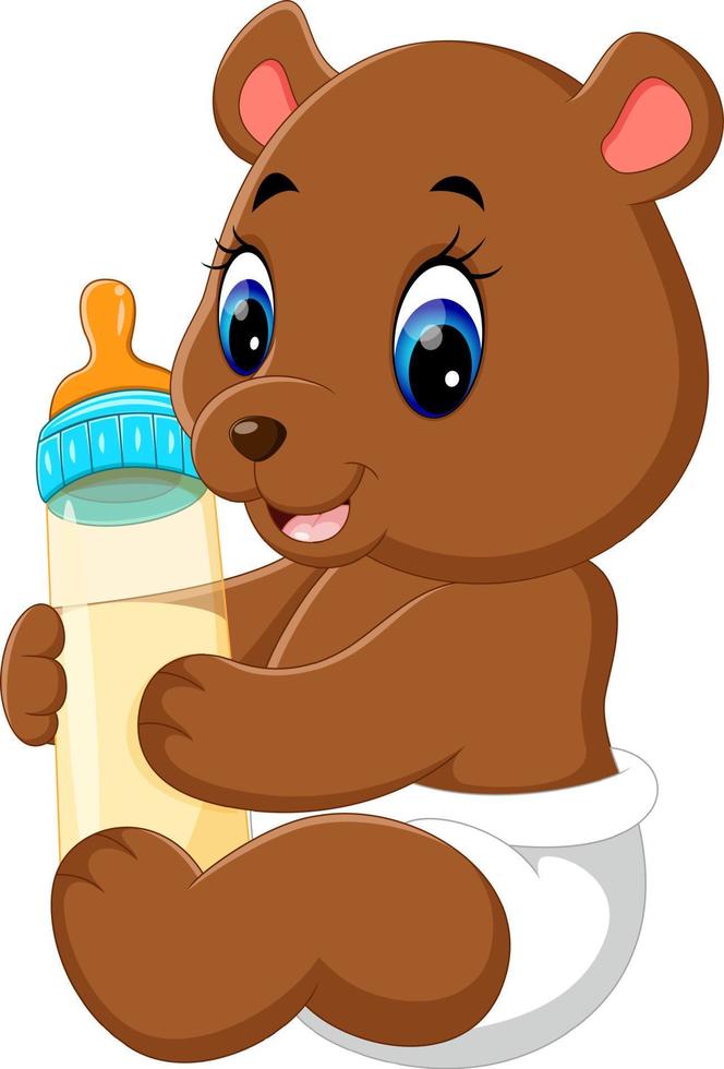illustration av söt baby björn tecknad vektor