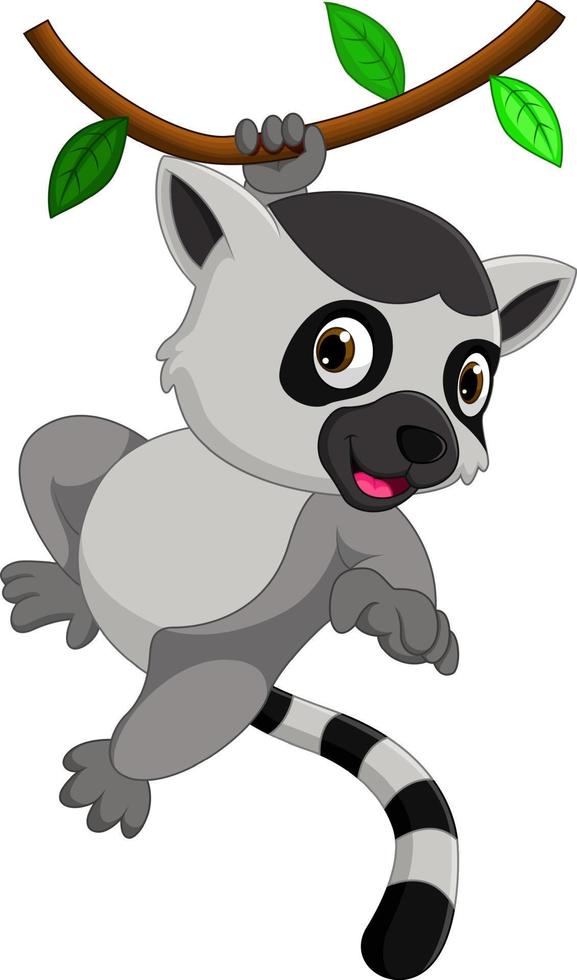 söt lemur tecknad vektor