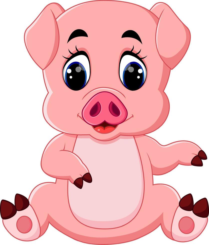 illustration der niedlichen babyschweinkarikatur vektor