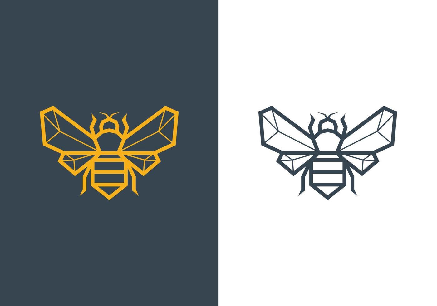 Bienenlinie-Logo-Design vektor