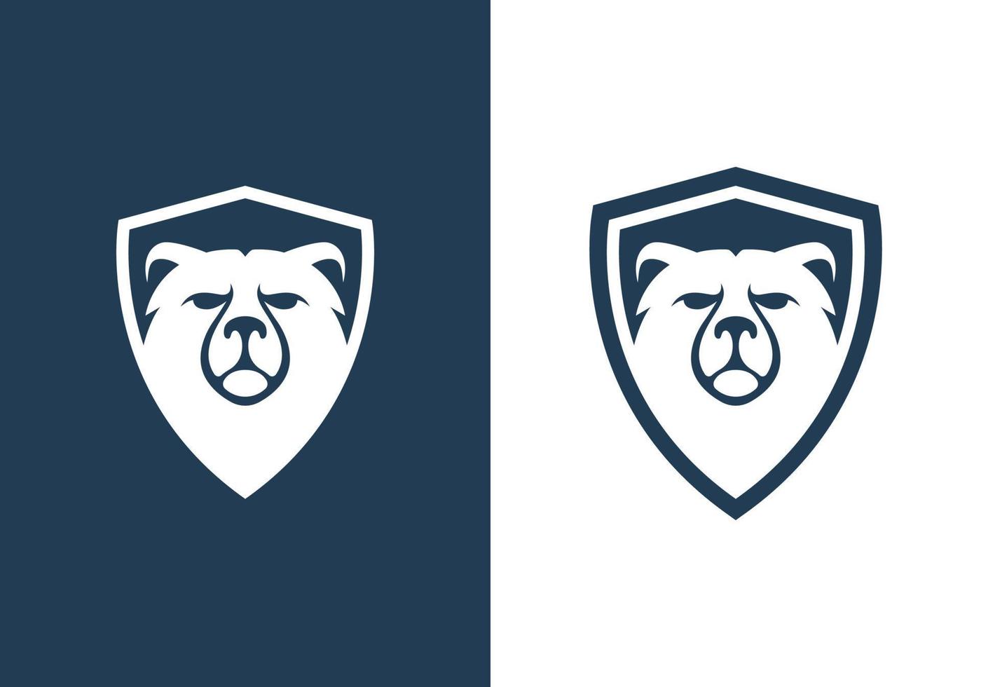Schild-Bären-Logo-Design vektor