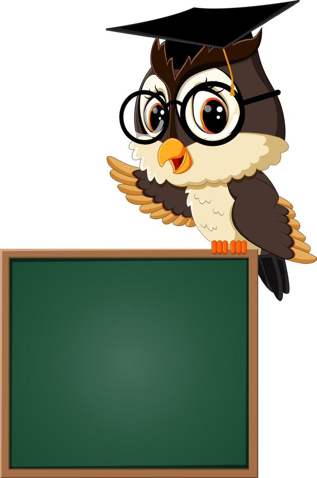 illustration av uggla lärare på tavlan vektor