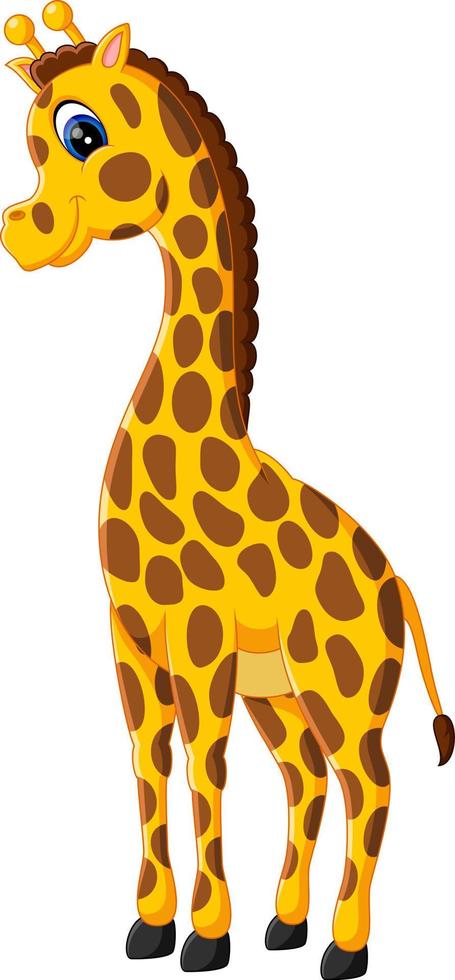 söt giraff tecknad illustration vektor