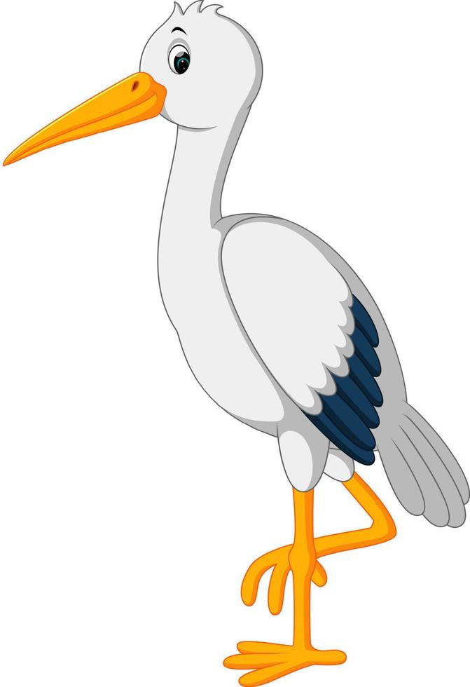 söt stork tecknad vektor