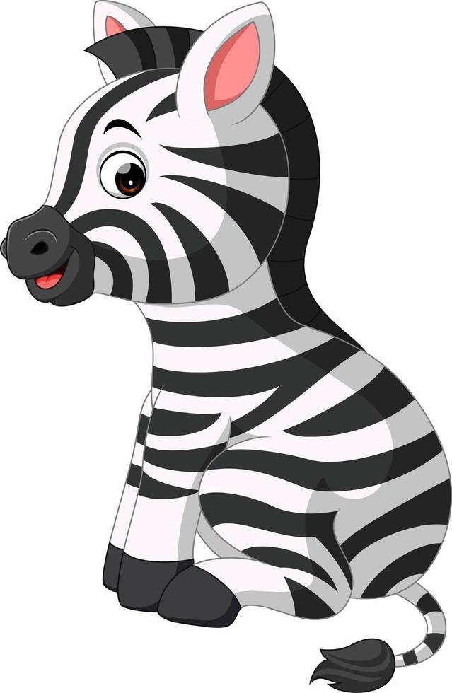 söt zebra tecknad vektor