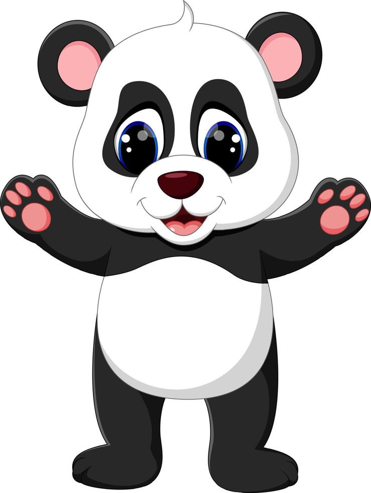 illustration av söt baby panda tecknad vektor