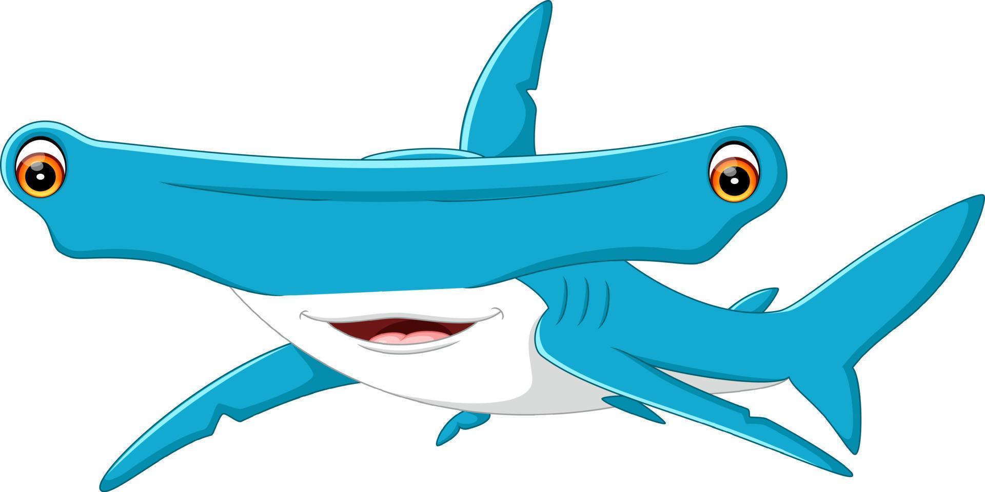 illustration der niedlichen haifischkarikatur vektor