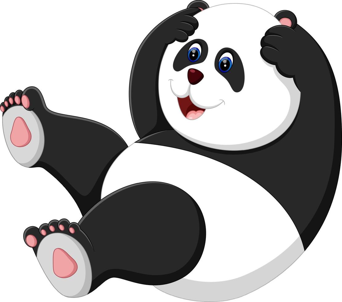 illustration av söt baby panda tecknad vektor