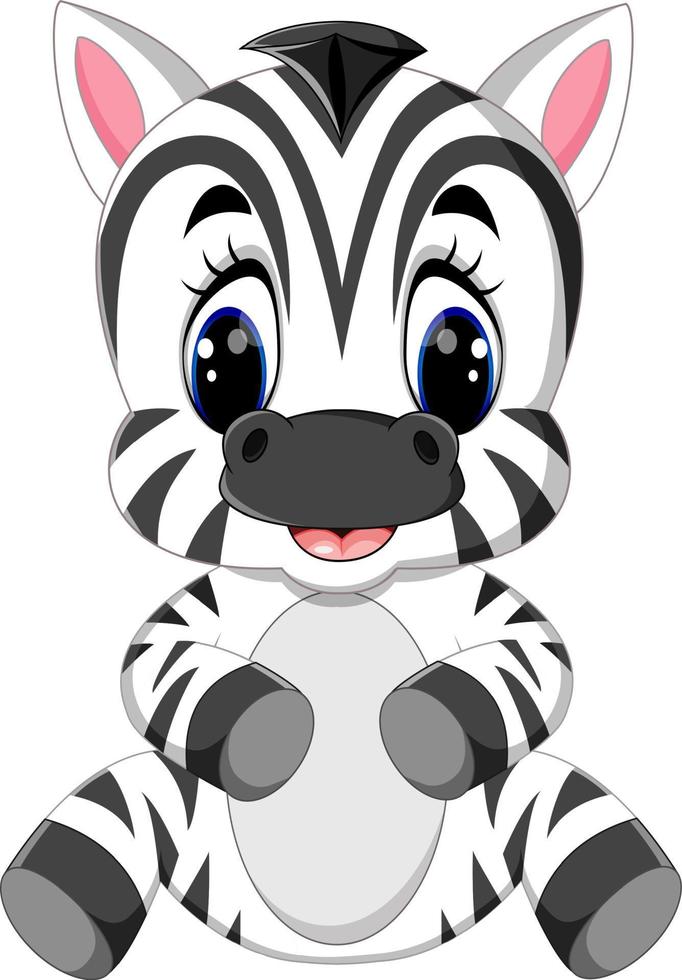 niedlicher zebra-cartoon der illustration vektor