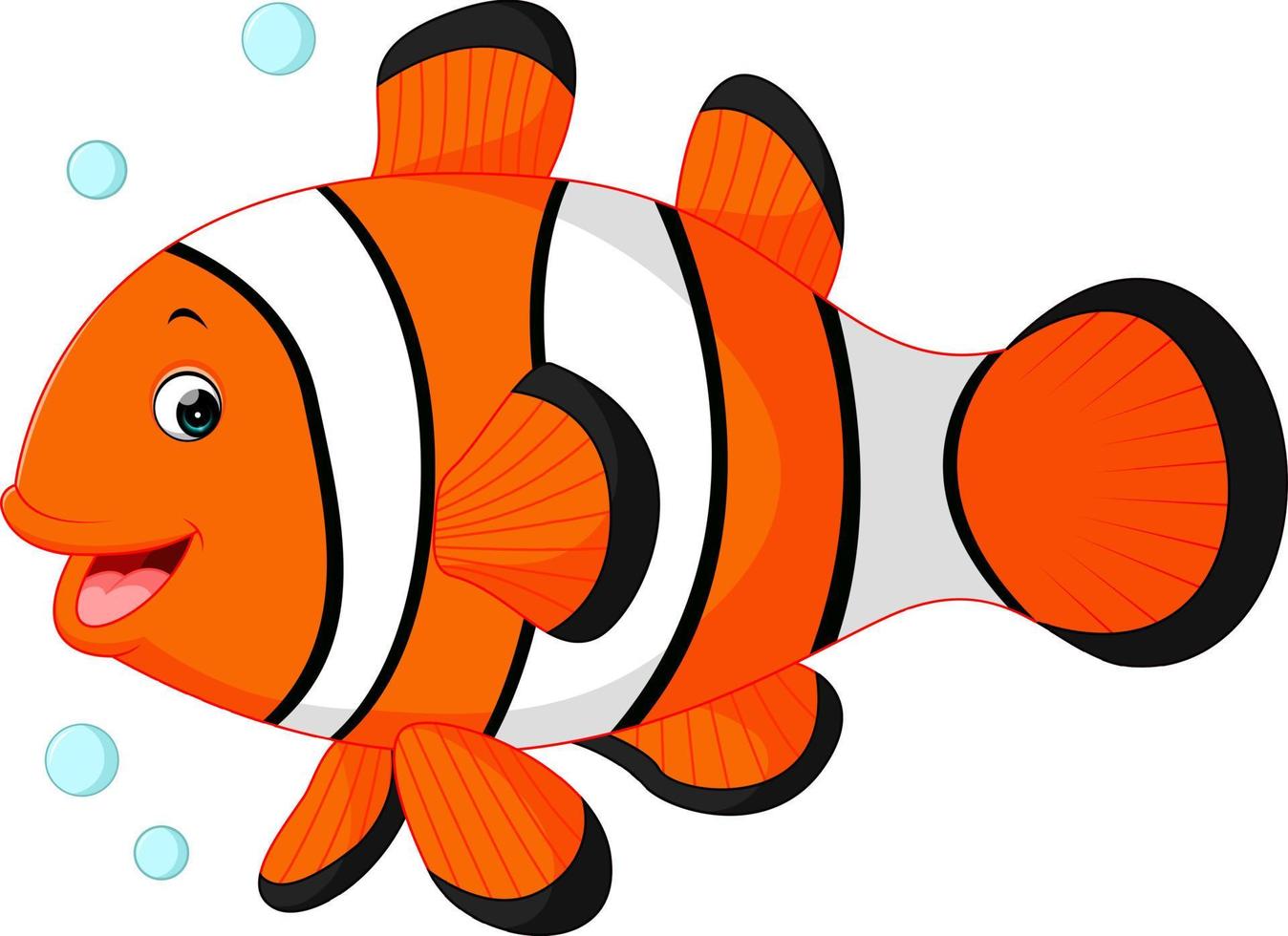 söt clown fisk tecknad vektor