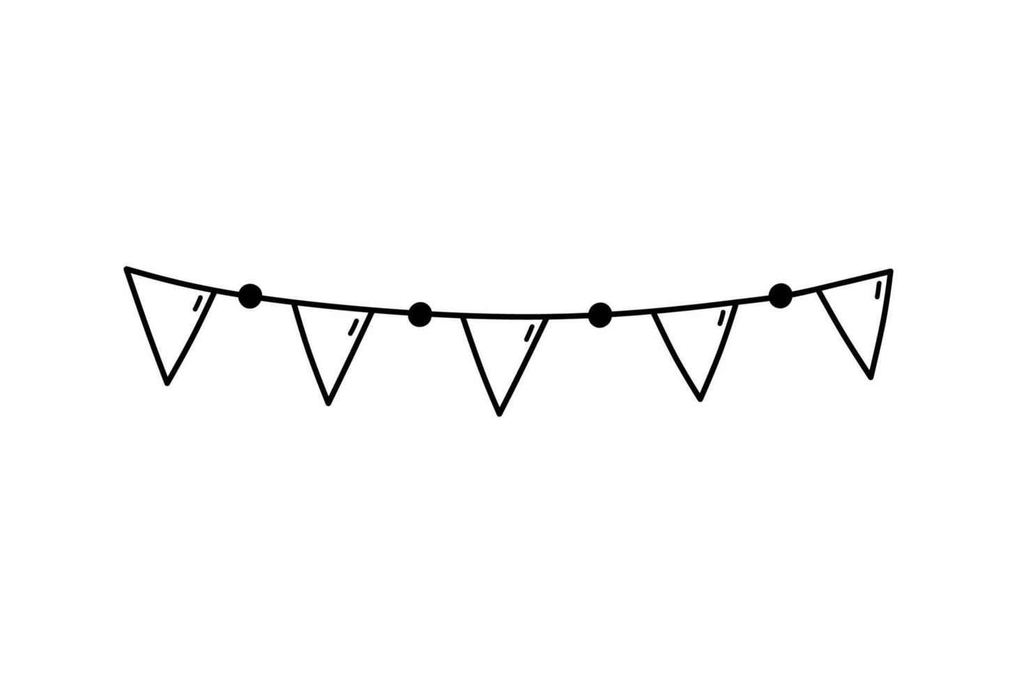 söt festlig bunting för en fest isolerad på vit bakgrund. vektor handritad illustration i doodle stil. perfekt för semesterdesigner, kort, dekorationer, logotyp.