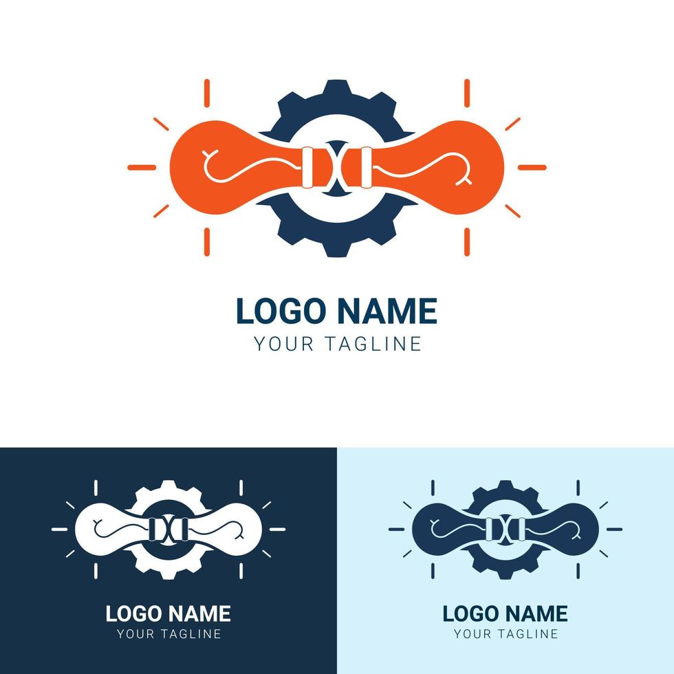 vektor inställning logotyp formgivningsmall - ljus reparation symbol