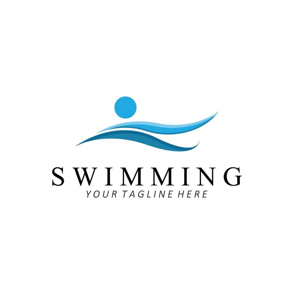 simning logotyp design, friidrott olympisk konkurrens ikon vektor