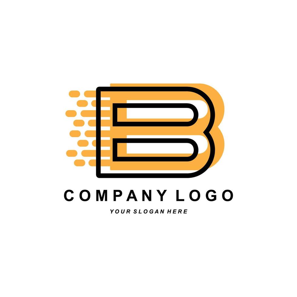 bokstaven b-logotyp, vektorikonalfabet, illustration av företagets ursprungliga varumärkesdesign, screentryck vektor