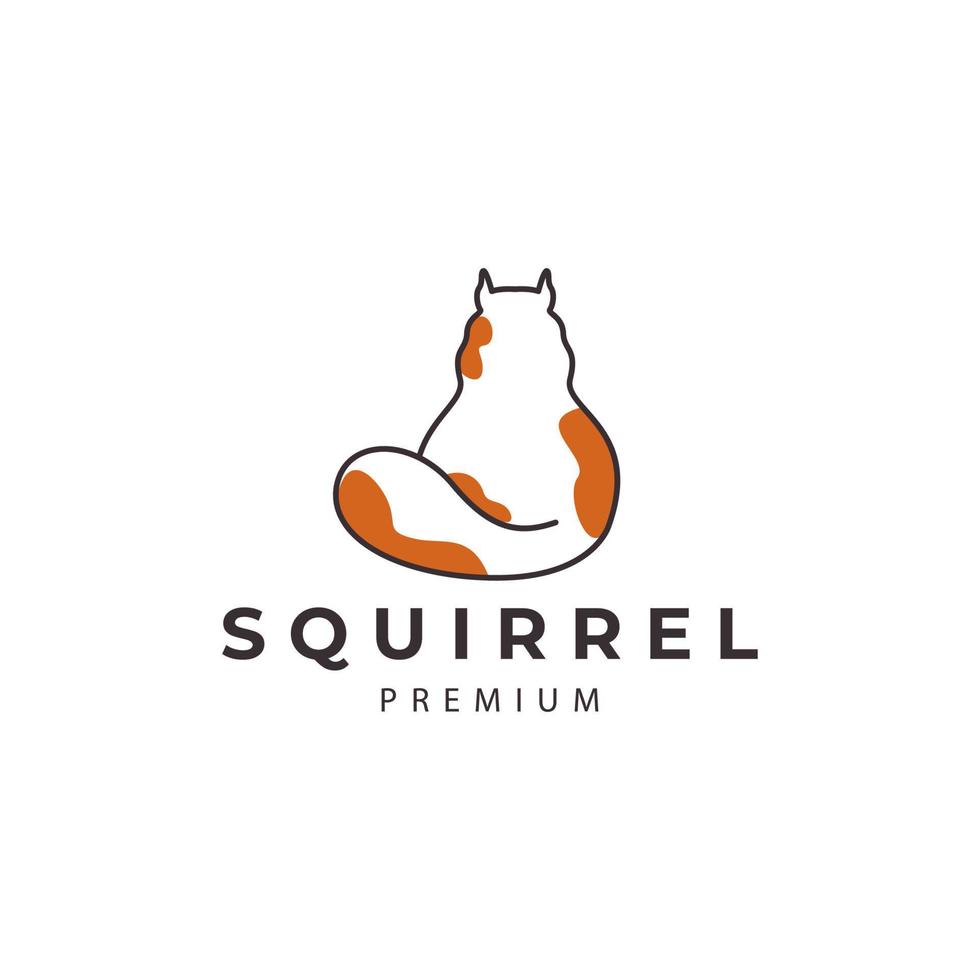 Eichhörnchen mit Linienstil-Logo-Design-Vektor-Symbol-Illustration vektor