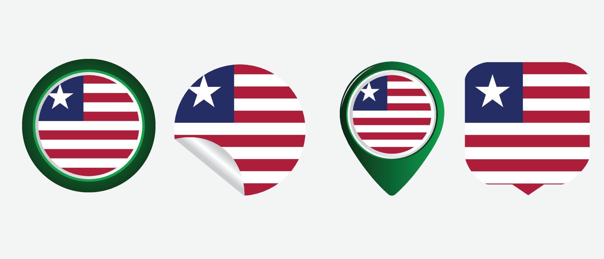 Symbol für die Liberia-Flagge. Web-Icon-Set. Icons Sammlung flach. einfache Vektorillustration. vektor