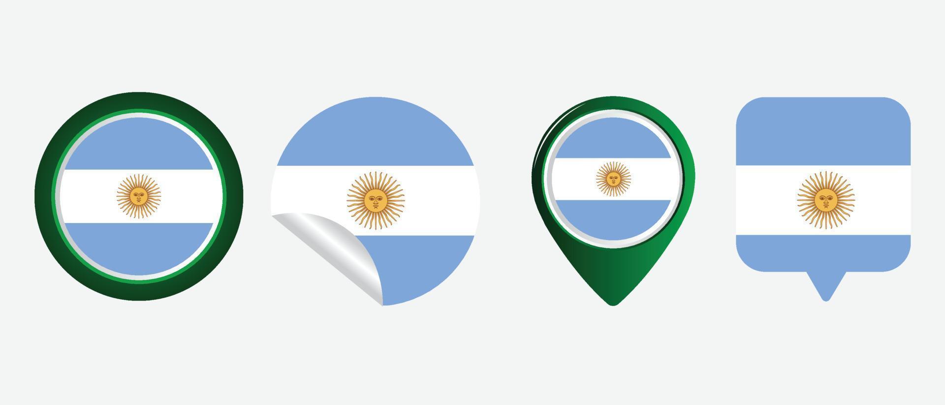 argentina flagga. platt ikon symbol vektor illustration