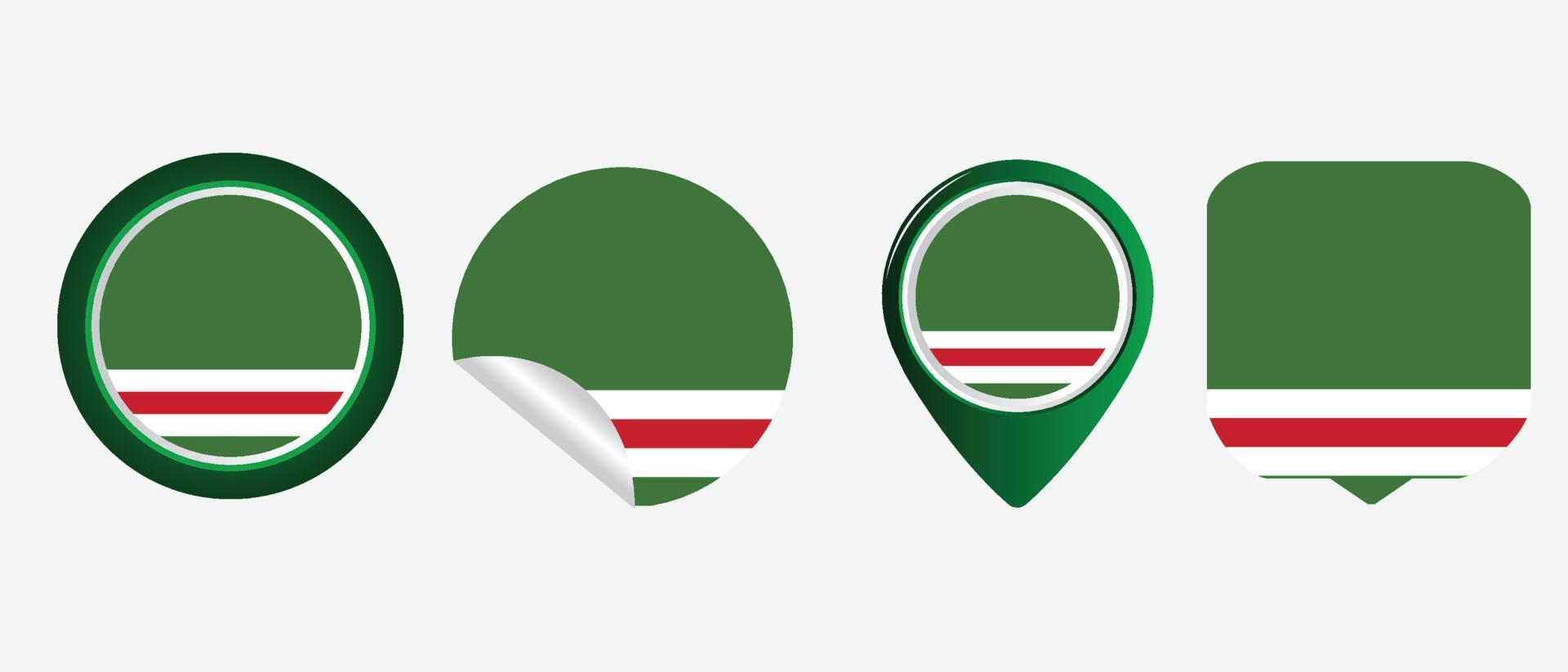 tjetjenska republiken ichkeria flaggikon. web ikonuppsättning. ikoner samling platt. enkel vektorillustration. vektor