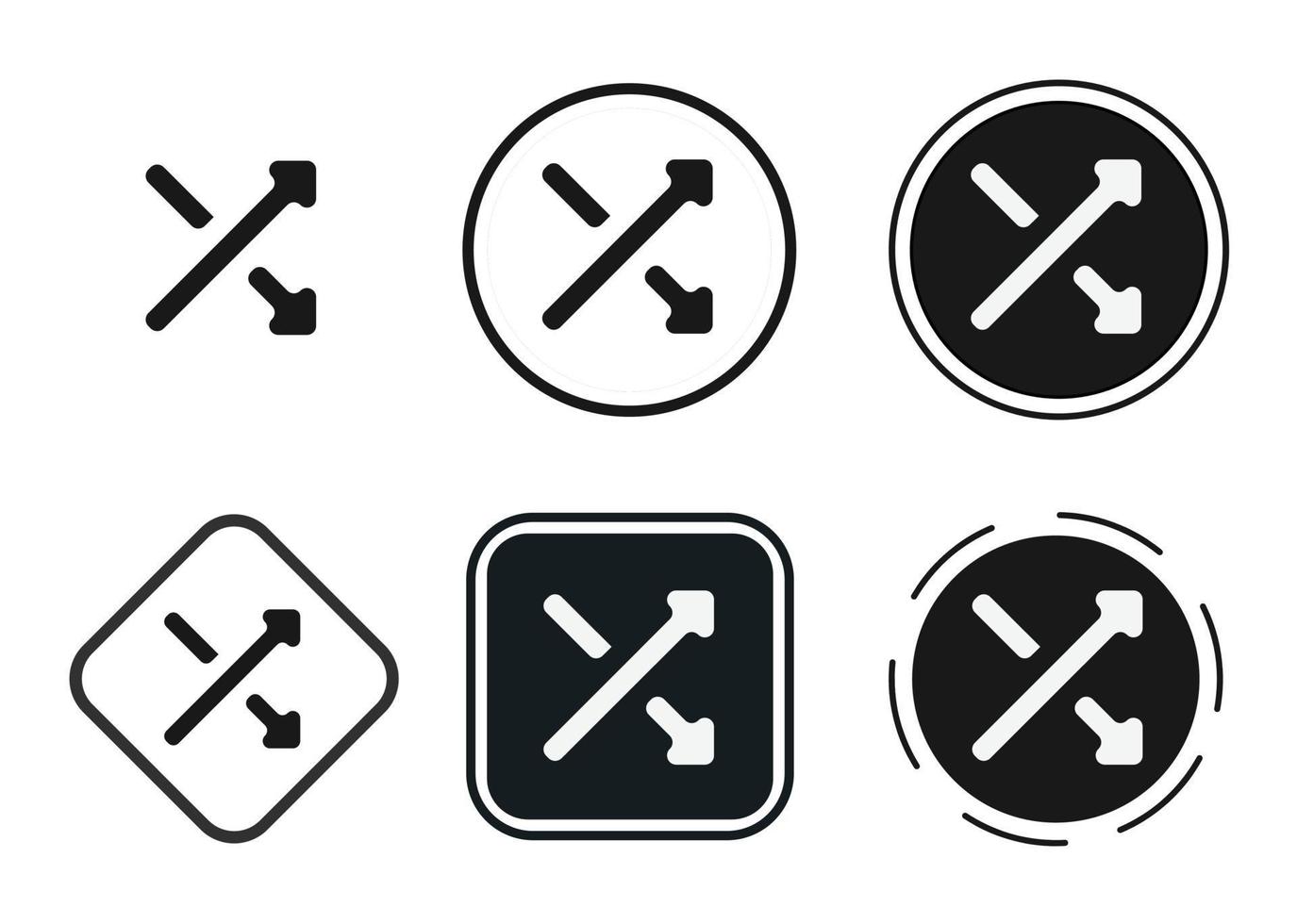 Shuffle-Icon-Set. Sammlung hochwertiger schwarzer Umrisslogos für Website-Design und mobile Apps im Dunkelmodus. Vektor-Illustration auf weißem Hintergrund vektor