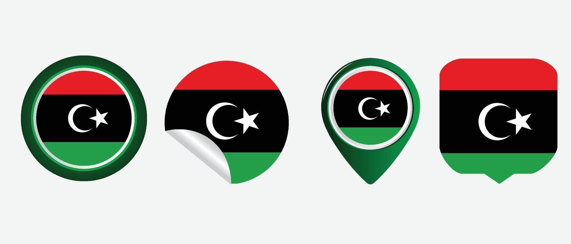 libyens flaggikon. web ikonuppsättning. ikoner samling platt. enkel vektorillustration. vektor